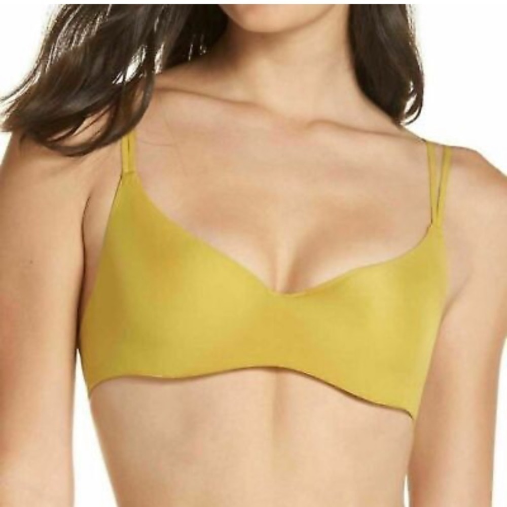 Free People Zoey Underwire Bra Yellow Marsh New 32B